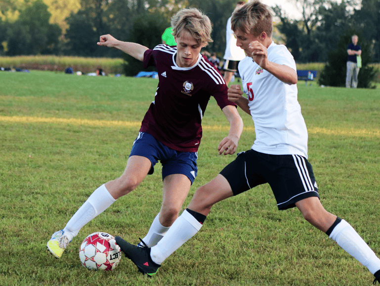 Redeemer boys varsity soccer team during a game